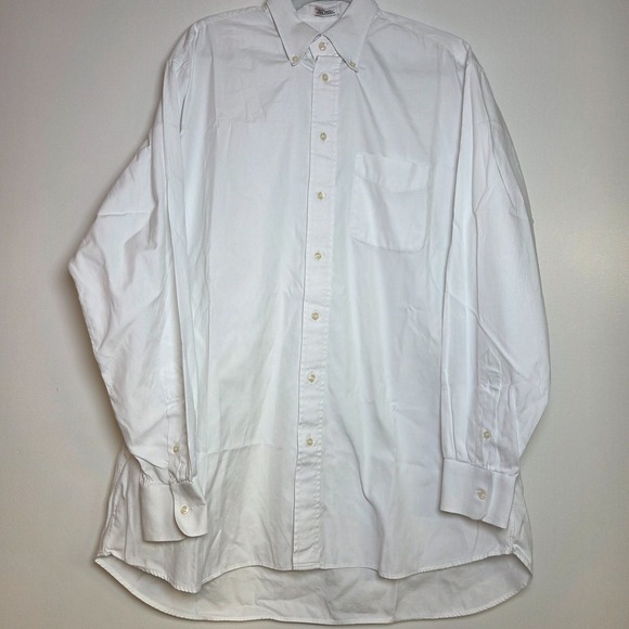 Gitman Bros For Greenhaws Dress Shirt Mens Bright White XL 16.5 35 TTX 50" Chest - Picture 1 of 9